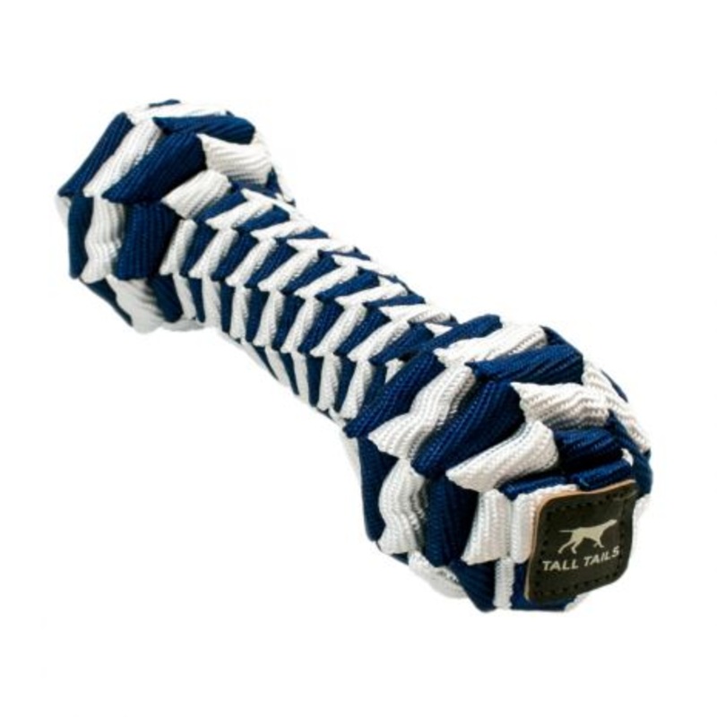 Tall Tails Navy Braided Bone Toy 9″
