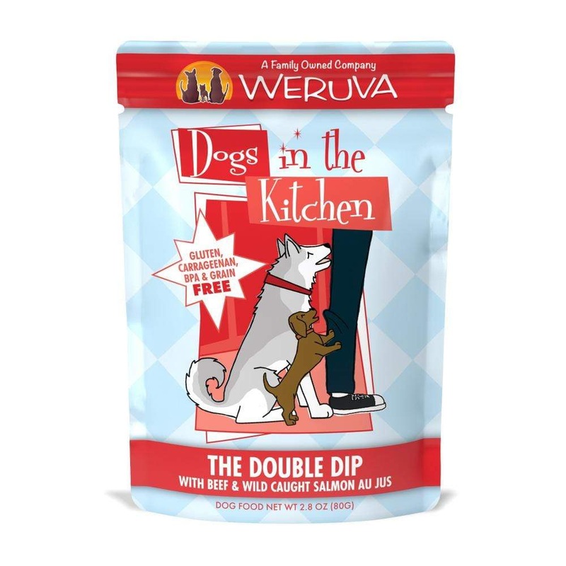 Weruva Dogs in the Kitchen The Double Dip Grain Free Beef & Salmon Dog Food Pouches 2.8 oz
