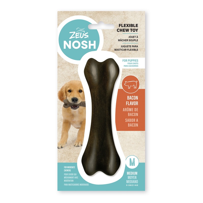 Zeus NOSH FLEXIBLE Chew Bone – Bacon Flavor – Medium – 15 cm (6 in)