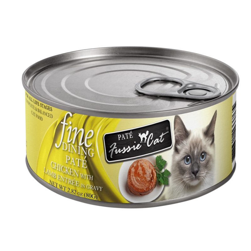 Fussie Cat Fine Dining – Pate – Chicken with Lamb Entree in Gravy 2.82 oz (80g) cans