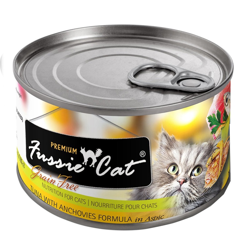 Fussie Cat Wet Cat Food – Tuna With Anchovies Formula In Aspic Cat Food 5.5oz Can