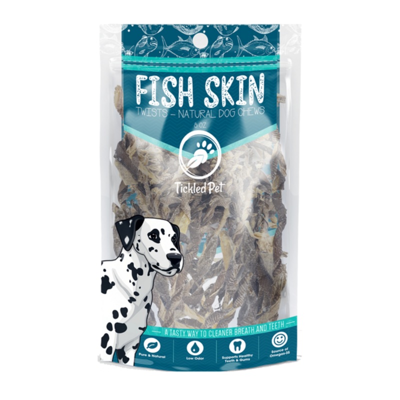 Icelandic Codfish Skin Twists Dog Treats 8 oz
