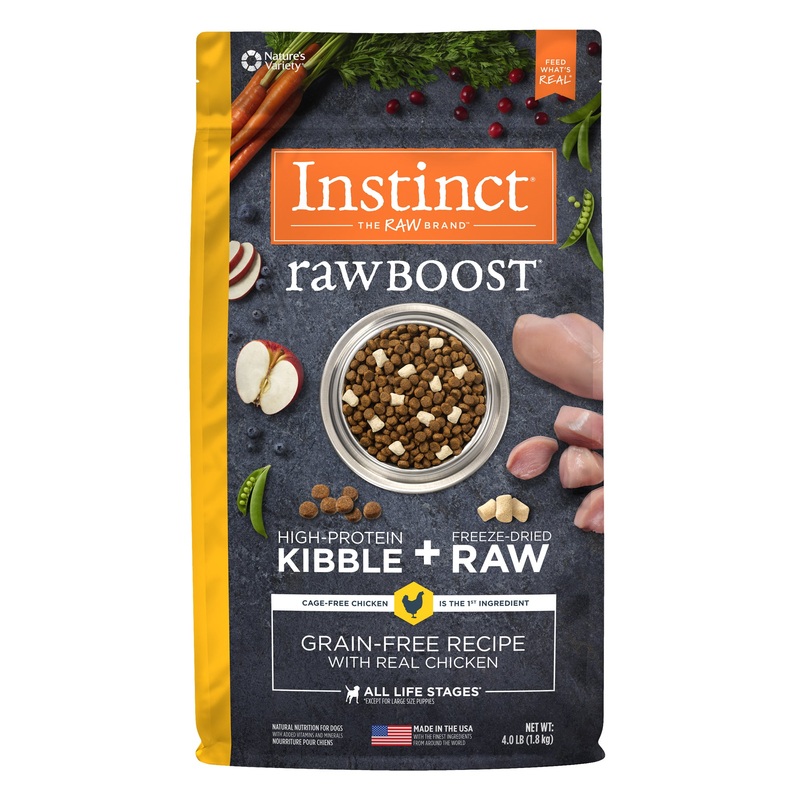 Nature’s Variety Instinct Raw Boost Grain Free Recipe with Real Chicken Natural Dry Dog Food 4-lb