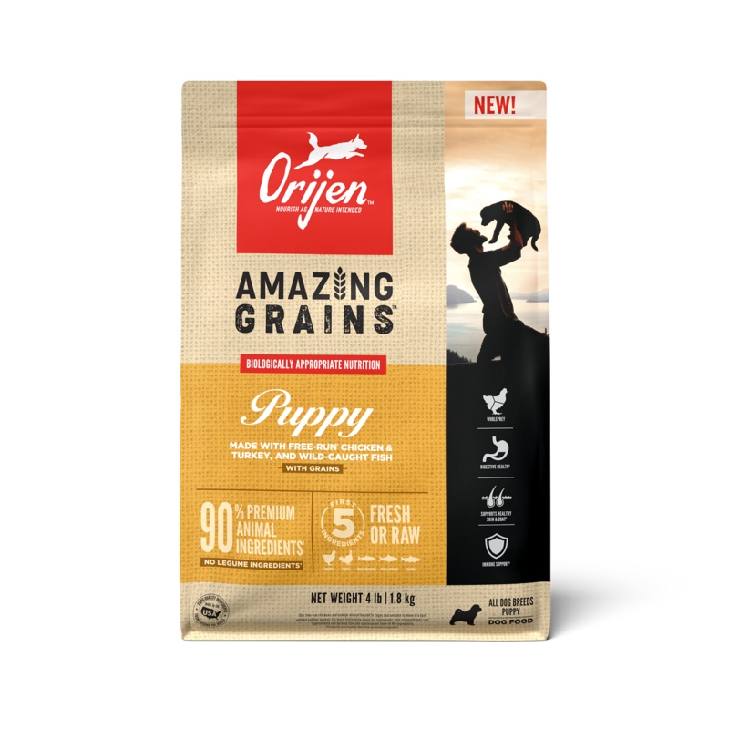 ORIJEN Amazing Grains Puppy Recipe Dry Food 4 lb