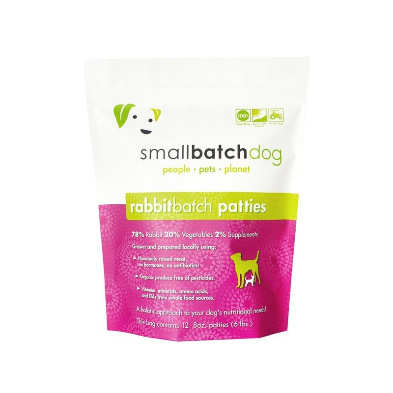 Small Batch Rabbit Frozen Raw Dog Food, Patties 6 lb