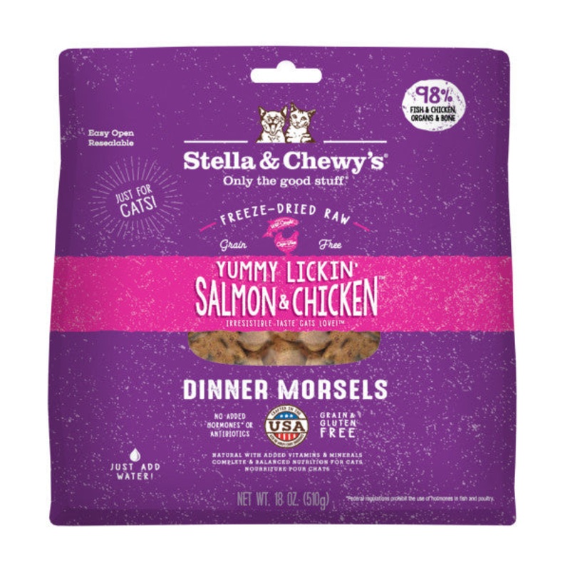 Stella & Chewy’s Freeze-Dried Morsels for Cats – Yummy Lickin’ Salmon & Chicken 3.5oz