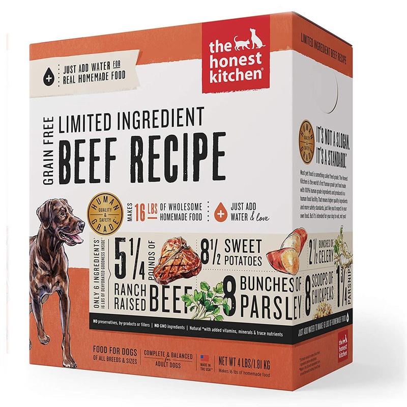 The Honest Kitchen Limited Ingredient Dehydrated Dog Food – Beef – 10lb Box