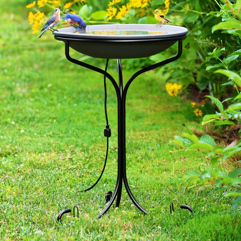 20″ Heated Bird Bath with Metal Stand