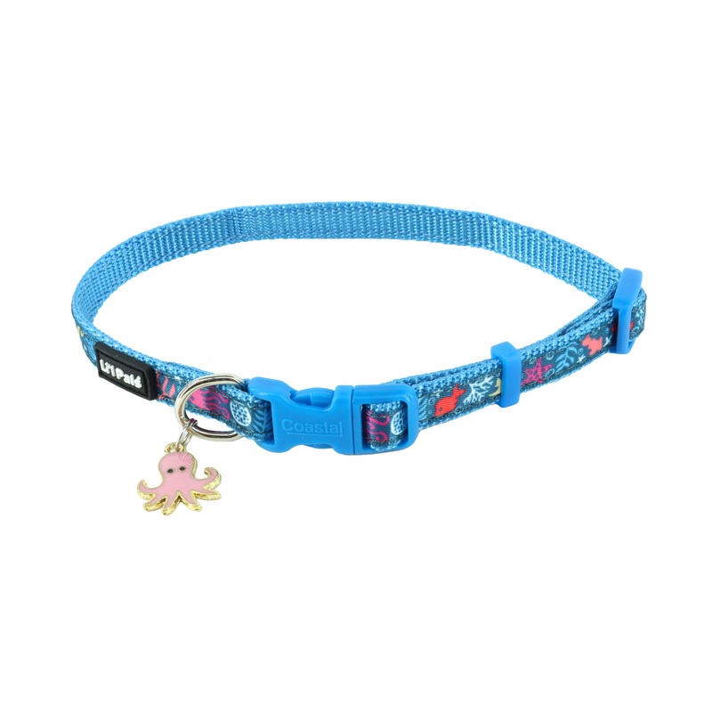 Coastal Pet Products Li’l Sea Creatures Li’l Pals Charming Ribbon Overlay Dog Collar Petite Extra Small