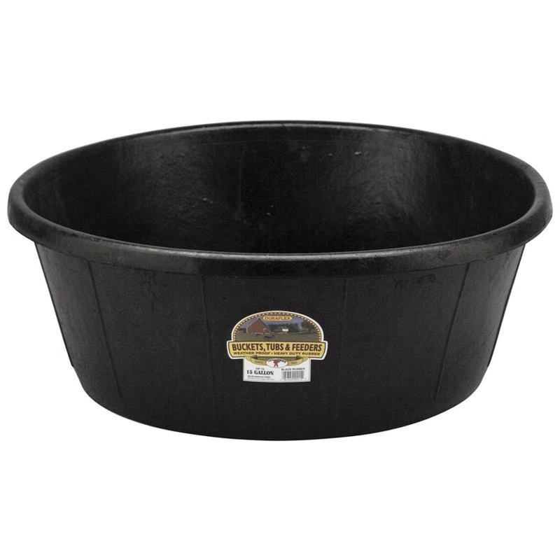 LITTLE GIANT RUBBER HEAVY DUTY TUB 15 GAL BLACK