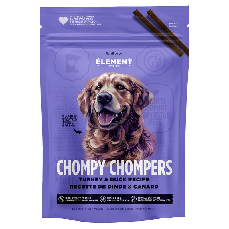 Nutrisource Elements Chompy Chompers Turkey & Duck Dog Chews 6-oz