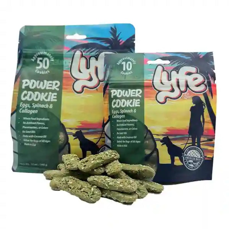 OC Raw Lyfe Power Cookie Eggs, Spinach & Collagen Dog Treats 2.3 oz
