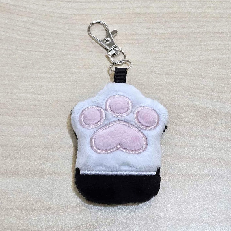 Paw Toe Beans Tuxedo Cat Plush Keychain Charm