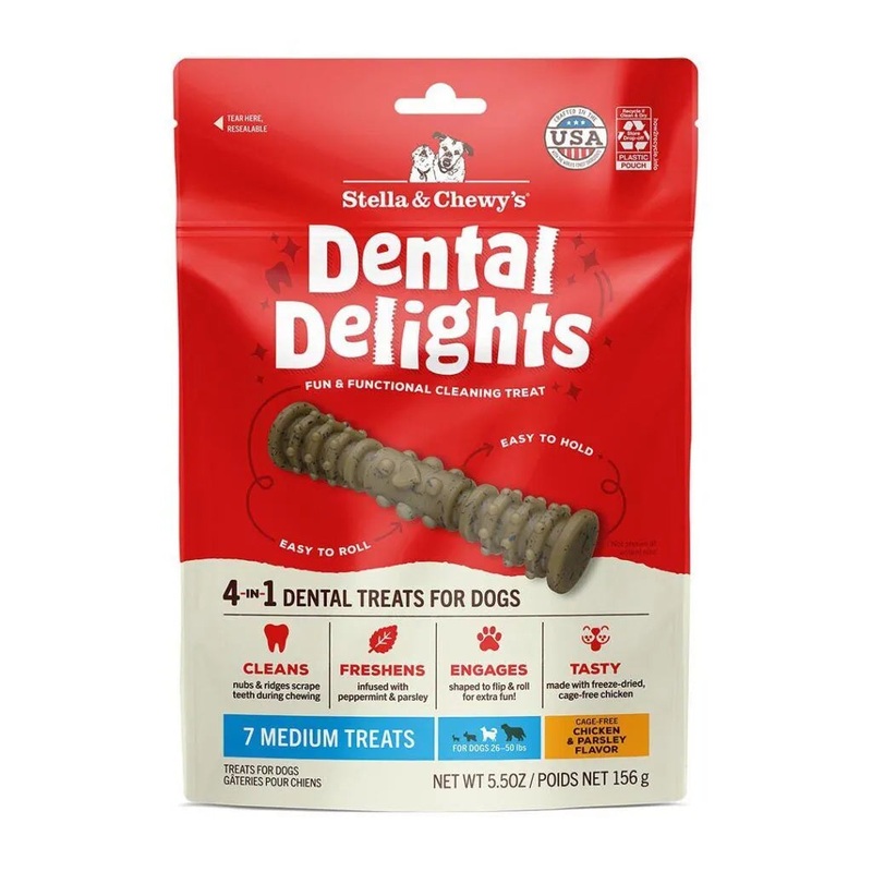 STELLA & CHEWY’S MEDIUM DENTAL DELIGHTS CHICKEN & PARSLEY FLAVOR 5.5oz