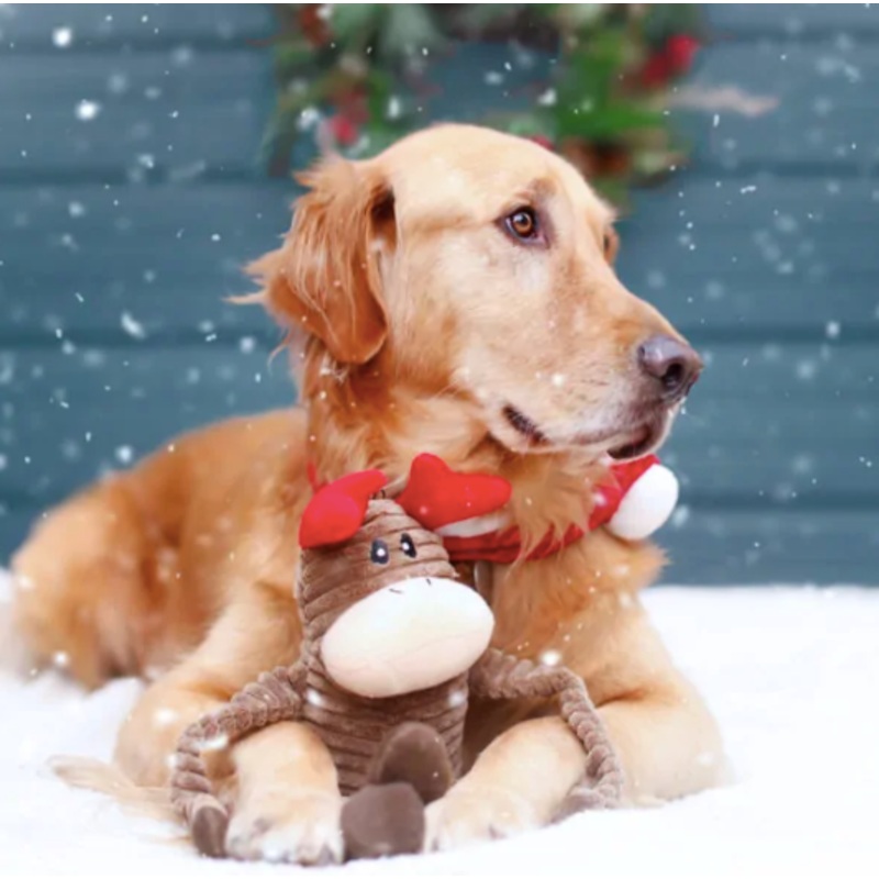 ZippyPaws Holiday Crinkles Reindeer Plush Dog Toy Large
