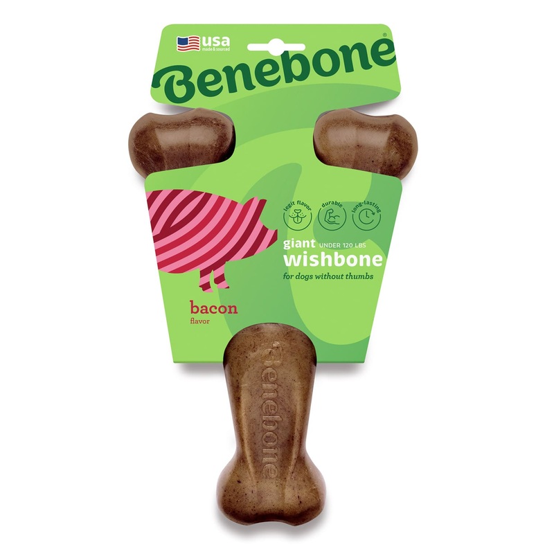 Benebone Wishbone Dog Chew Toy  Bacon – Medium