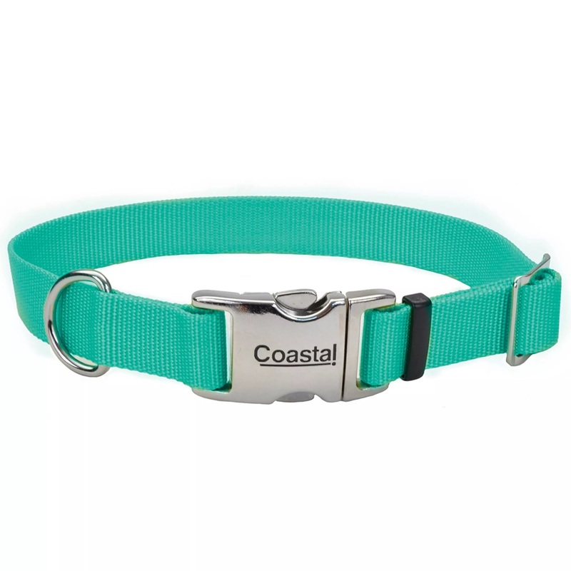 Coastal Adjustable Dog Collar with Metal Buckle 1″ X 18″-26″ Pink Bright