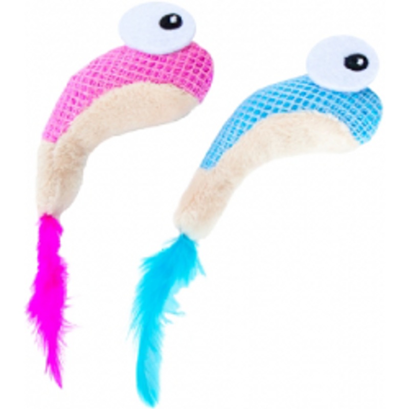 Outward Hound Dental Shrimp Cat Chew Toy 2pk