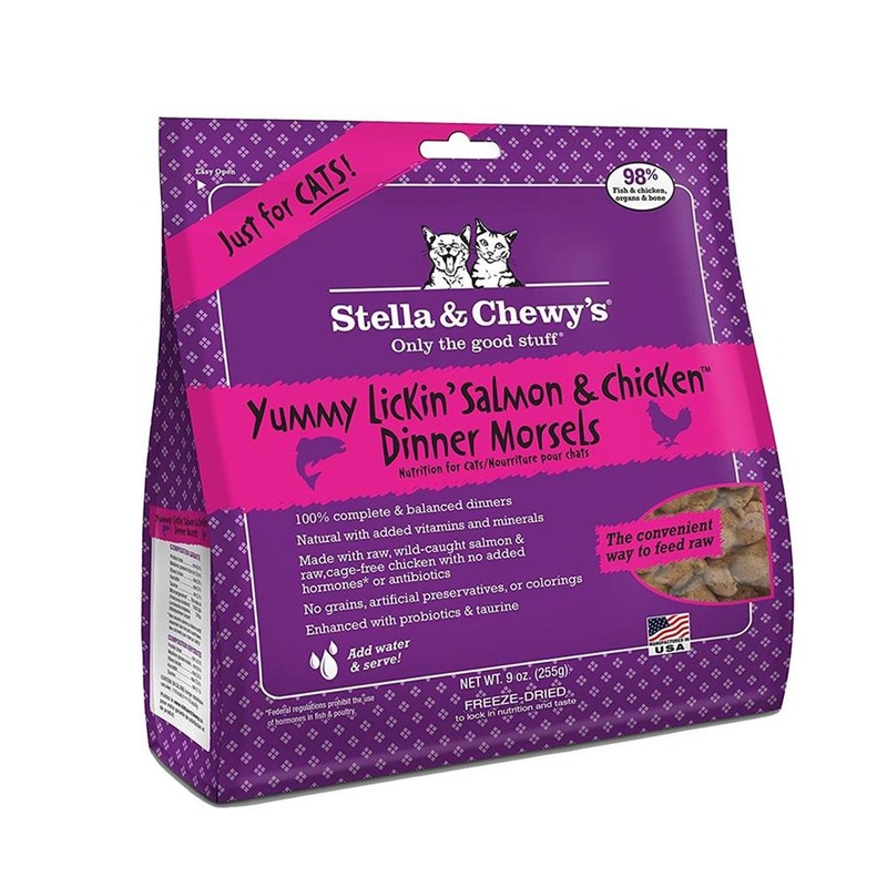 Stella & Chewy’s Salmon & Chicken Dinner Morsels Grain-Free Freeze-Dried Dry Cat Food, 9 oz