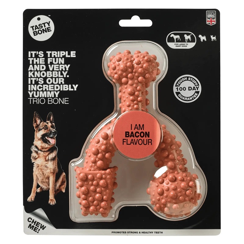 Tasty Bone Nylon Trio Bacon Dog Toy Small