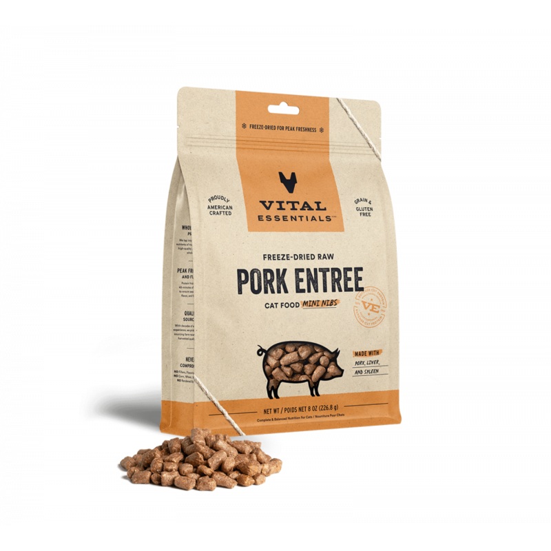Vital Essentials Vital Cat Pork Mini Nibs Freeze Dried Cat Food