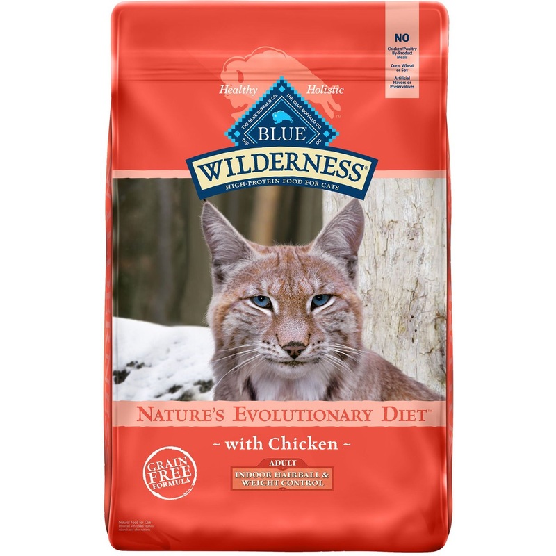 Blue Buffalo Wilderness Indoor Hairball & Weight Control Chicken Recipe Grain-Free Dry Cat Food, 11 lbs