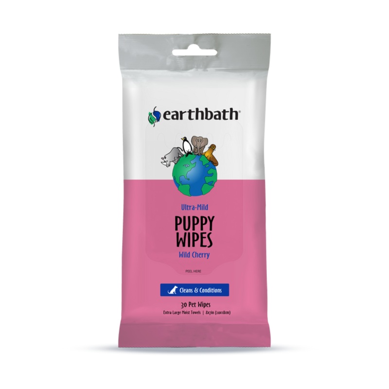 Earthbath Grooming Wipes Wild Cherry for Puppy 30 ct