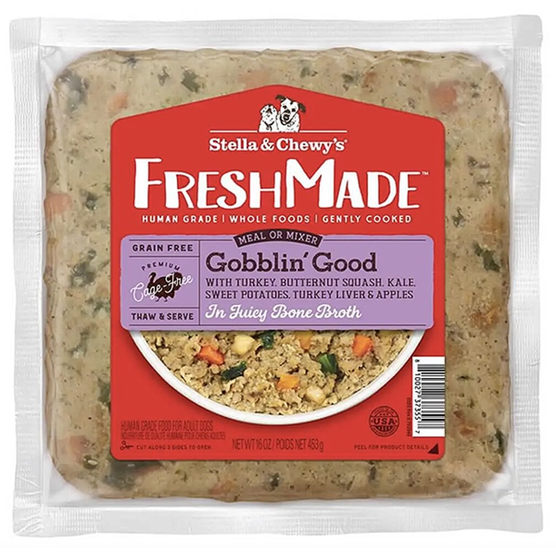 FreshMade Gobblin’ Good Grain-Free Frozen Gently Cooked Turkey Dog Food 16oz