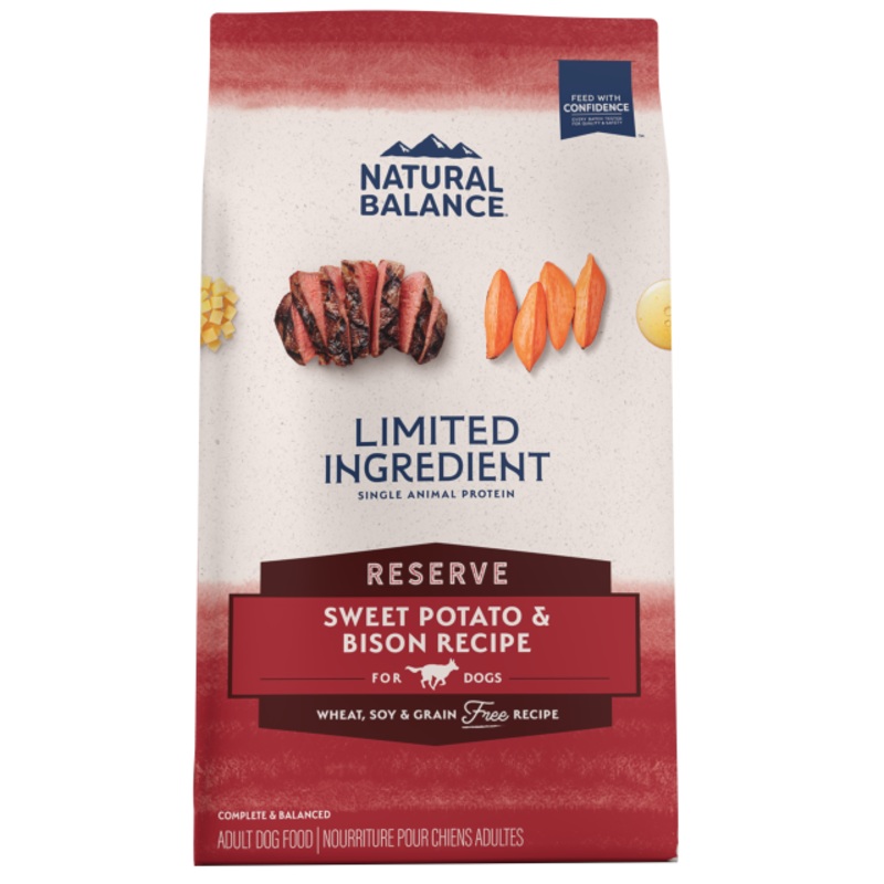 Natural Balance Limited Ingredient Reserve Grain Free Sweet Potato & Bison Recipe Dry Dog Formula 4 Lb