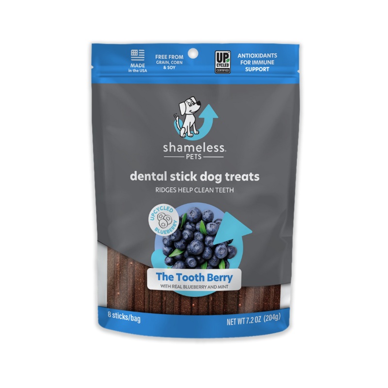 Shameless Pets The Tooth Berry Dental Stick Dog Treats 7.2 oz (8 sticks/bag)