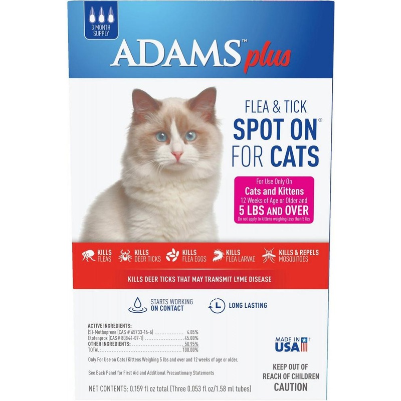 Adams Plus Spot On Flea & Tick For Cats Over 5lbs