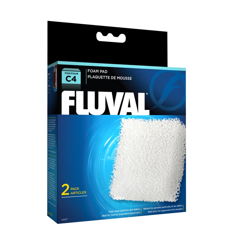 Fluval C4 Power Filter Foam Pad 2 Pack, Stage 1