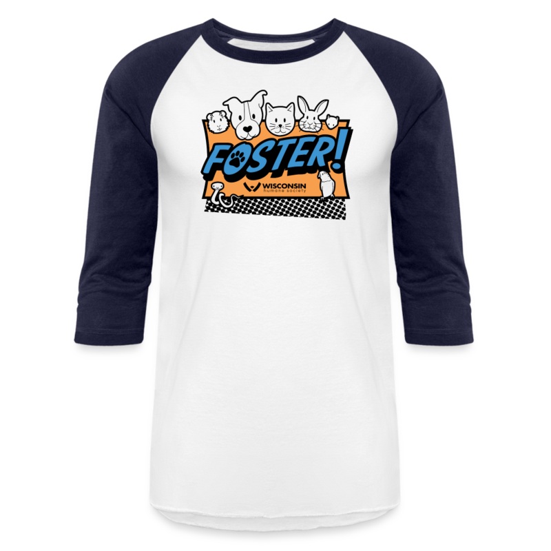 Foster Logo Baseball T-Shirt white/navy S