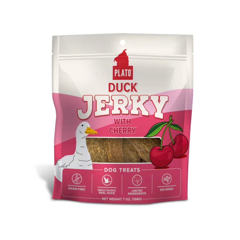 Plato Duck Jerky with Cherry Recipe Dog Treats 7 oz