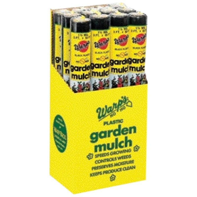 WARP’S NO-HOE GARDEN MULCH 1.5 MIL 3X50 FT BLACK