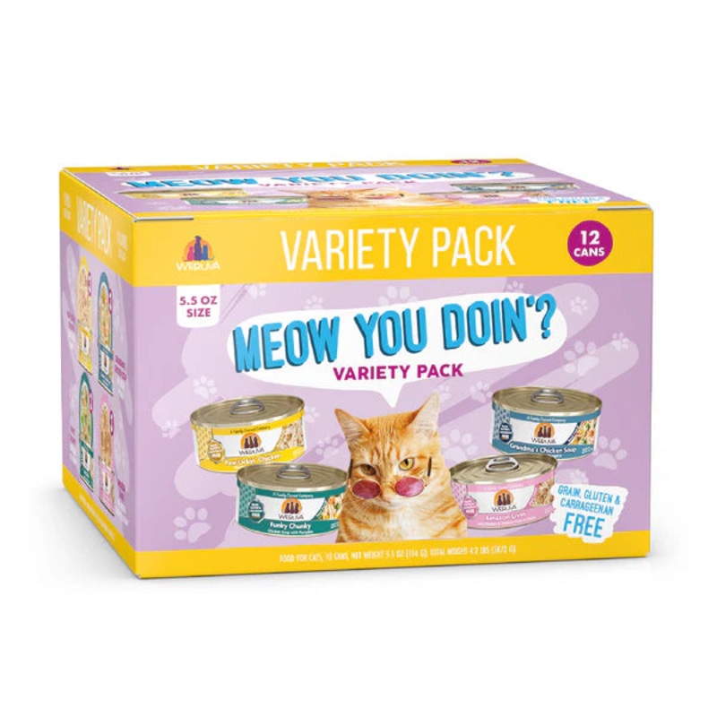 Weruva Meow You Doin’? Variety Pack Cat Food Case 12 x 156g