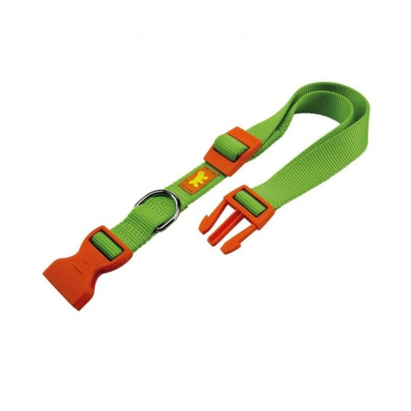 Ferplast Club C Colours Nylon Dog Collar With Snap Clip[Color – Green, Dimension – 23-32cm x 10mm]