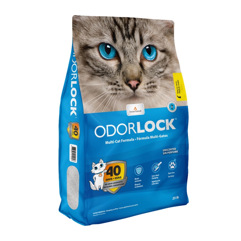 Intersand Odourlock Ultra premium multi-cat litter formula 25 lb – Baby Powder