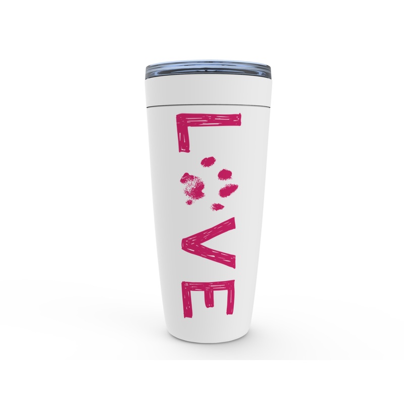 Love Pawprint Viking Tumblers White