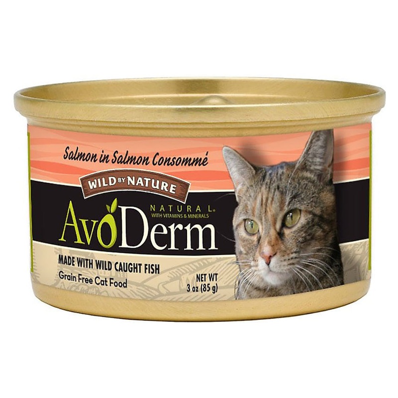 AvoDerm Grain-Free Wet Cat Food –  Salmon in Salmon Consomme – 3oz Can