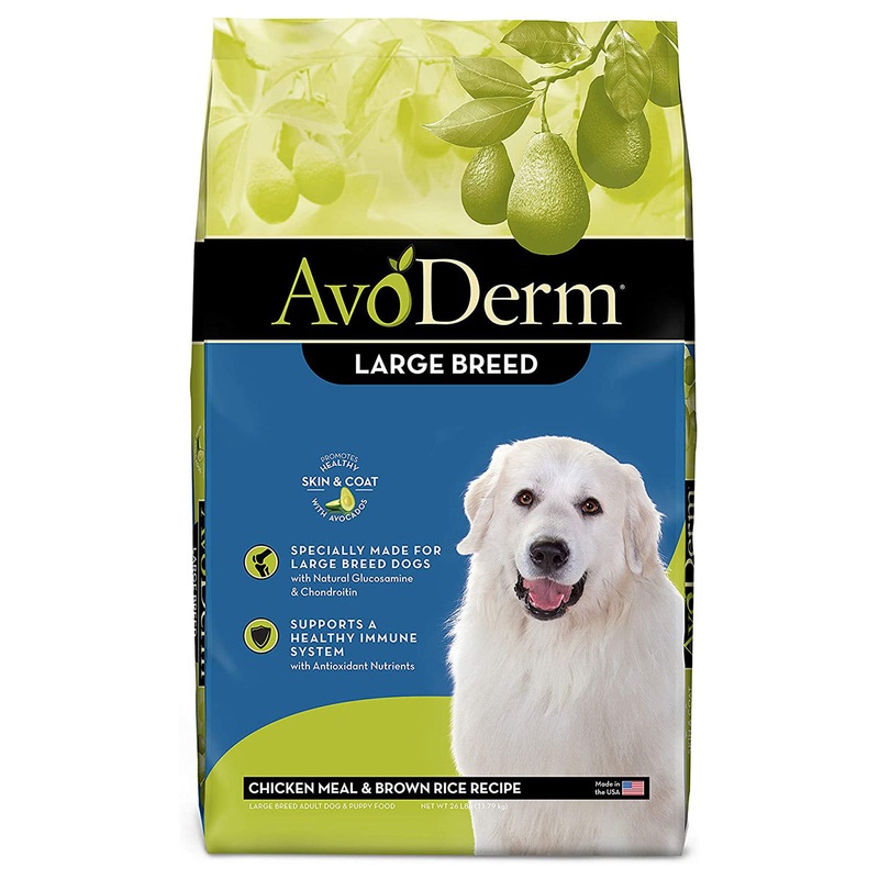 AvoDerm Large Breed Dry Dog Food – Chicken & Brown Rice – 26lb Bag