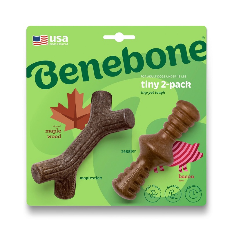 Benebone 2-Pack Maplestick/Zaggler (Tiny)  Bacon