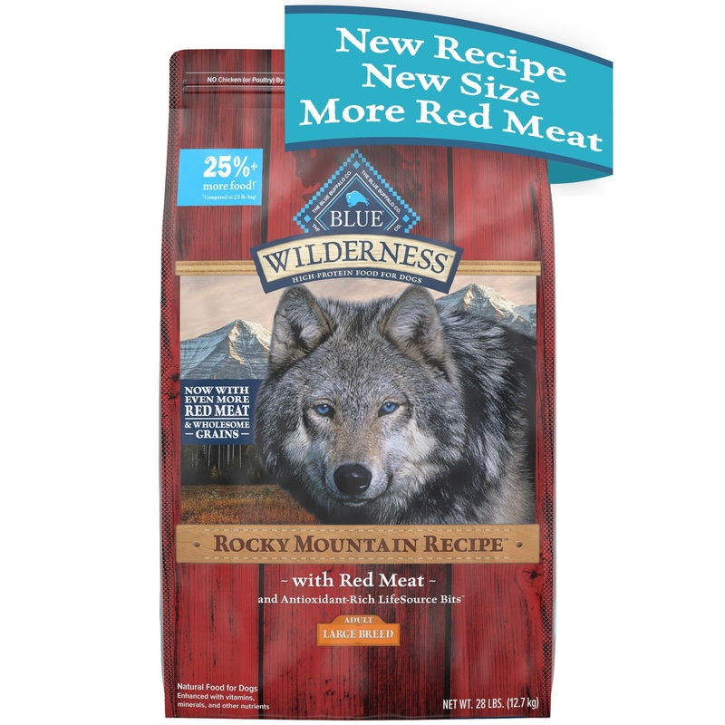 Blue Buffalo Wilderness Rocky Mountain Recipe High Protein Natural Large Breed Adult Dry Dog Food, Red Meat with Grain 28 lb. bag 28 lb.