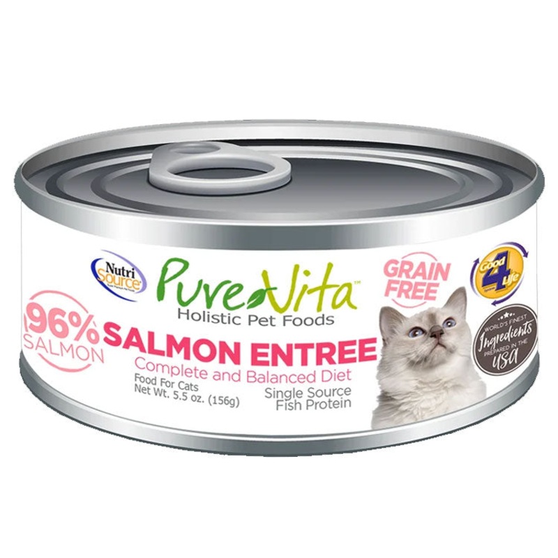 Nutrisource Pure Vita Grain Free Salmon Entree Canned Cat Food 12 Pack