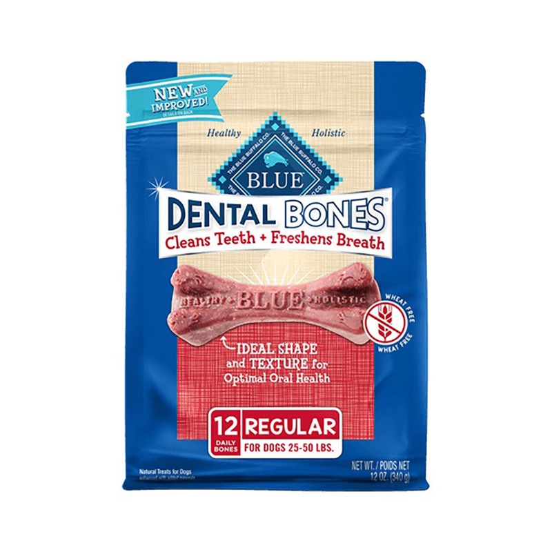 Blue Buffalo Regular Size Dental Bones Dog Treats 12 Oz