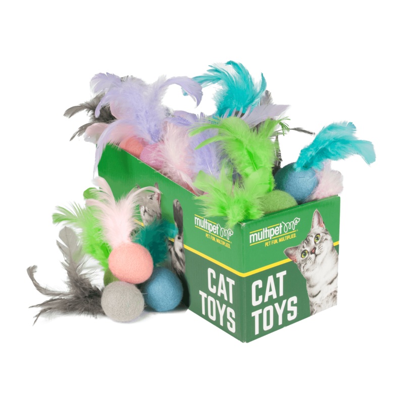 Felted Feather Ball Cat Toy