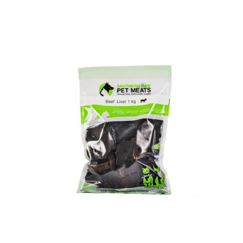 SOUTHERN RAW DOG TREATS BEEF LIVER DEHYDRATED 100G