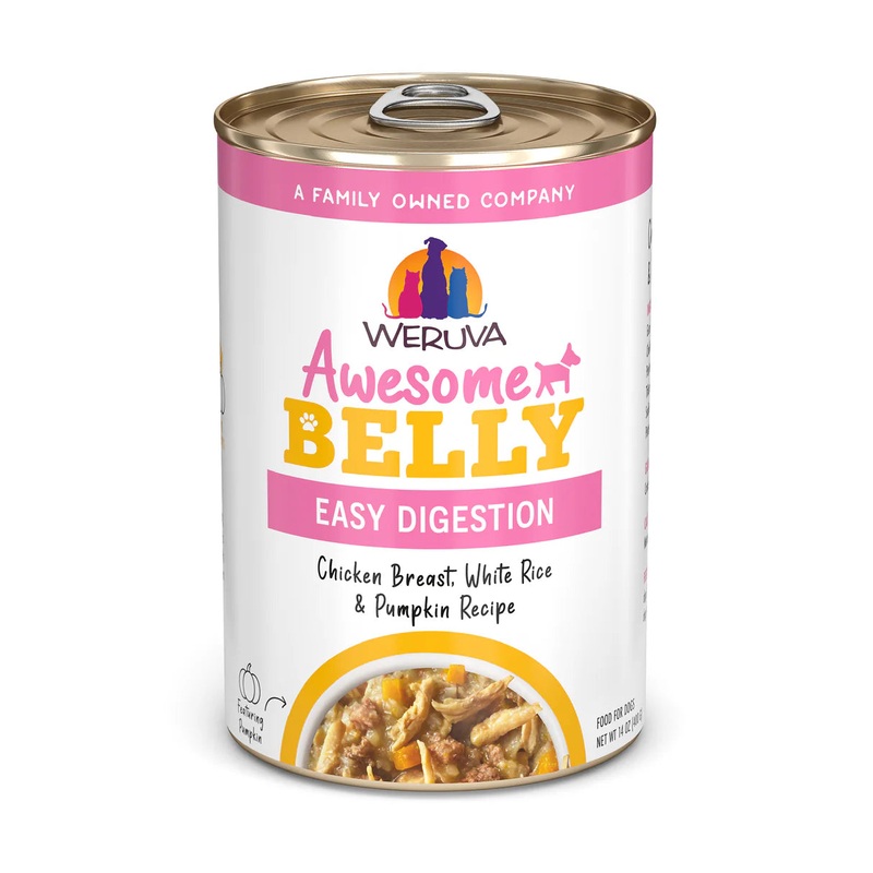 Weruva Awesome Belly Chicken Breast, White Rice & Pumpkin Recipe Wet Dog Food 14oz -10pk