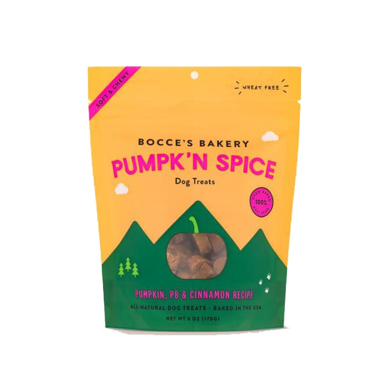 Bocce’s Bakery Soft & Chewy Pumpk’n Spice Apples, Peanut Butter & Cinnamon Dog Treats