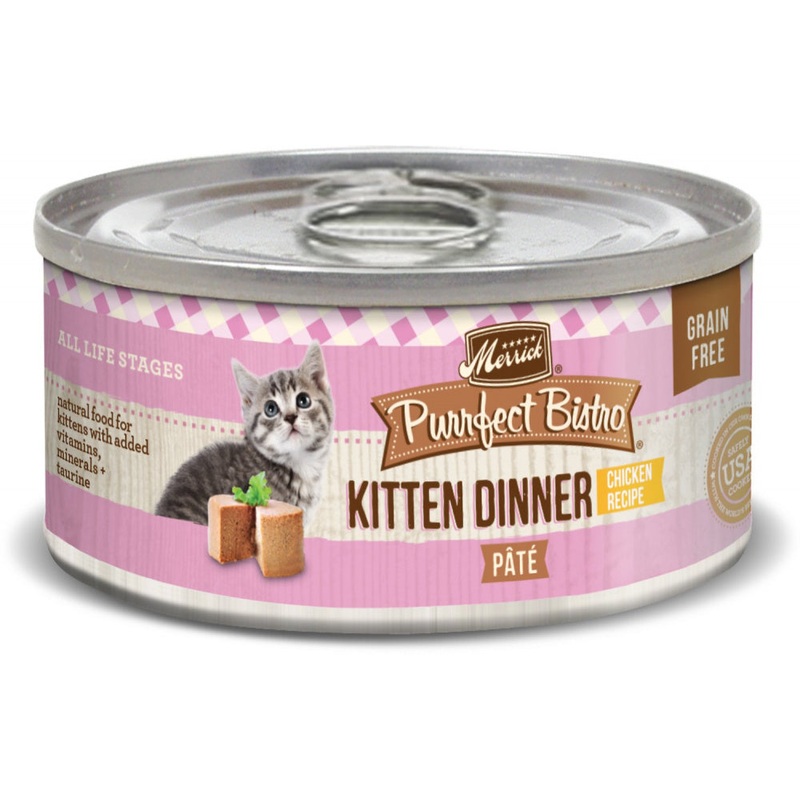 Merrick Purrfect Bistro Grain Free Pate Kitten Dinner Canned Cat Food